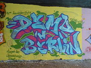 Graffiti-Aufruf zur Demo